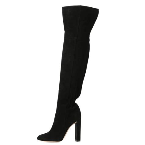 CHRISTIAN DIOR Suede Pleats Thigh High Boots .